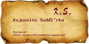 Kojnovits Sudárka névjegykártya